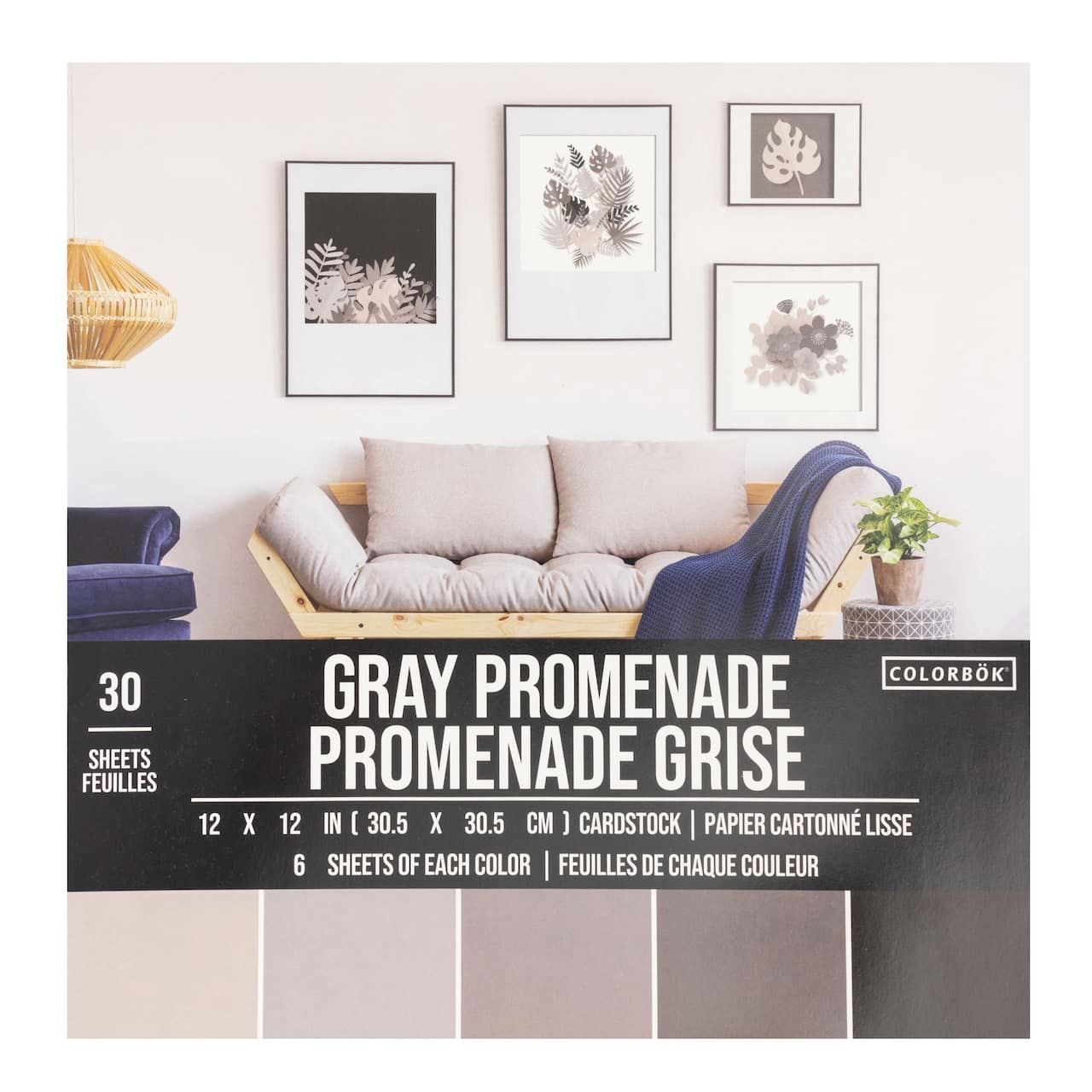 Colorbok® Gray Promenade Smooth Cardstock Paper Pad, 12" x 12"